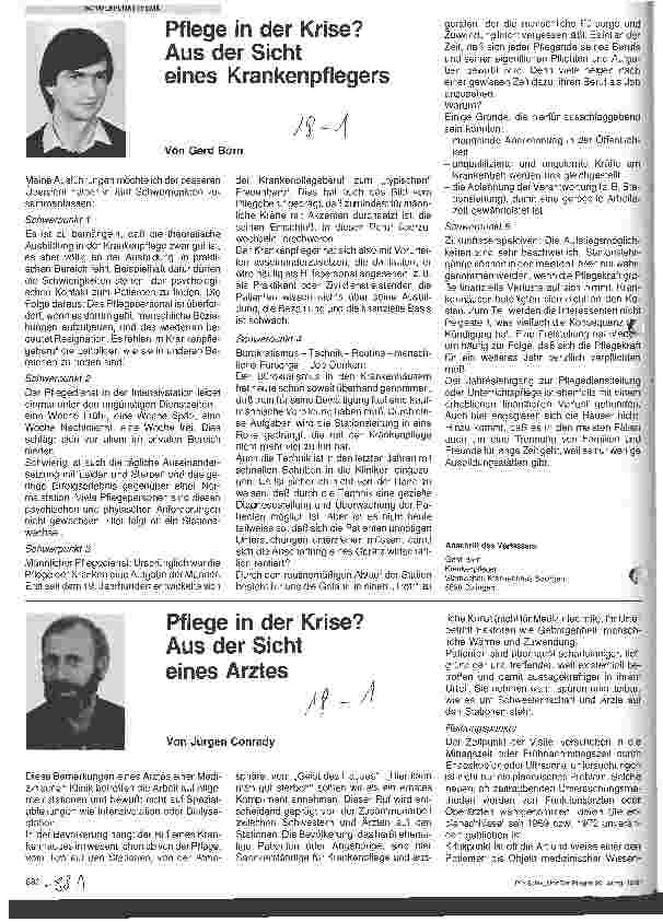 Vorschauseite 1: Pflege in der Krise? Aus der Sicht eines Arztes