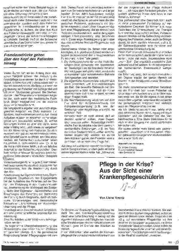 Vorschauseite 2: Pflege in der Krise? Aus der Sicht eines Arztes