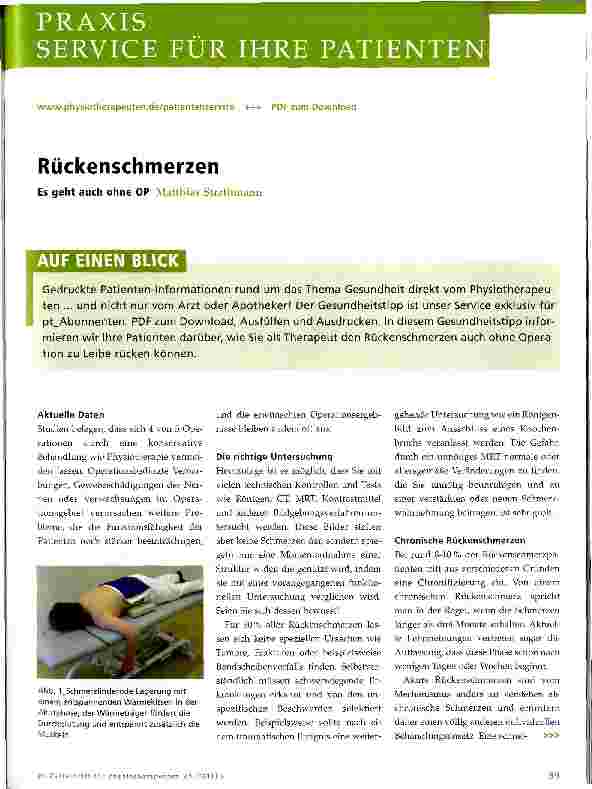 Vorschauseite 1: Rückenschmerzen