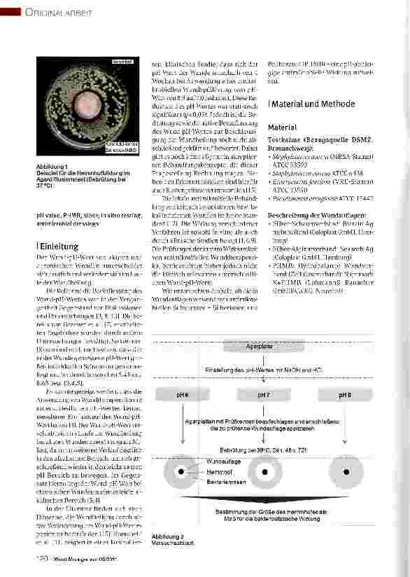 Vorschauseite 2: Ergebnisse einer in-vitro-Untersuchung zur antimikrobiellen Wirksamkeit von Polihexanid (PHMB) und Silberionen-freisetzenden Wundauflagen bei verschiedenen pH-Werten