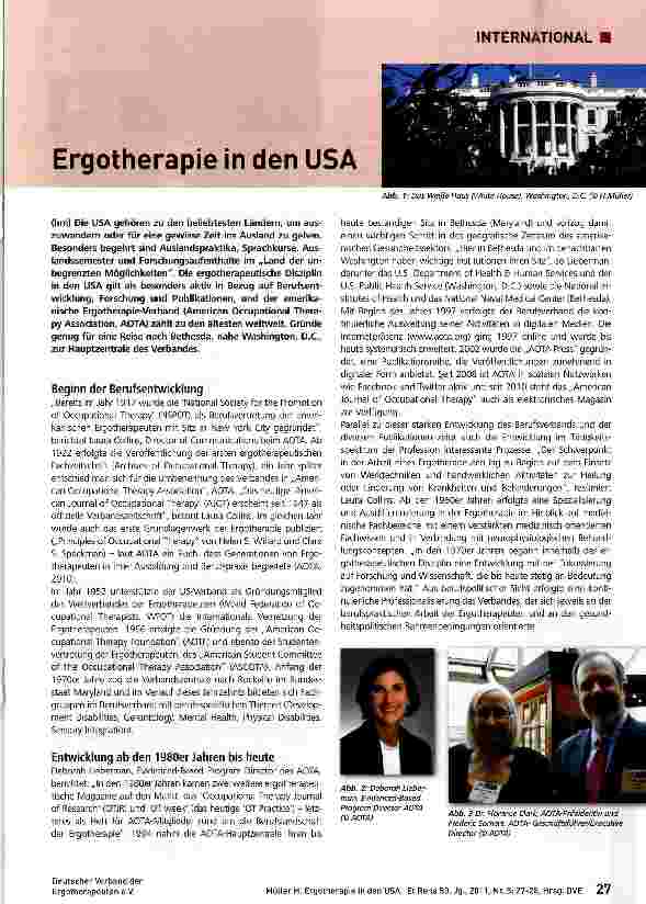 Vorschauseite 1: Ergotherapie in den USA