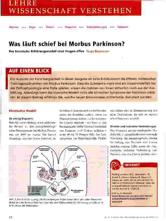 Vorschauseite 1: Was läuft schief bei Morbus Parkinson?
