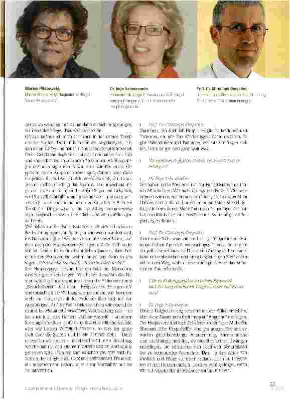 Vorschauseite 2: Zusammenarbeit Ehrenamt Hospiz und Palliativstation