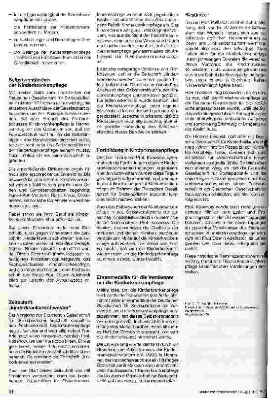 Vorschauseite 2: Zur Entwicklung der Kinderkrankenpflege in der Deutschen Gesellschaft für Sozialpädiatrie