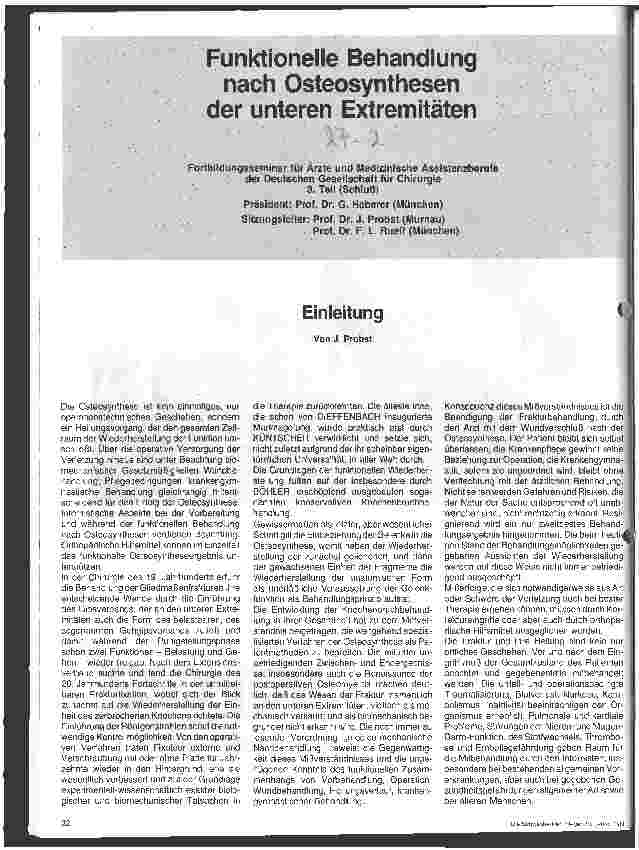 Vorschauseite 1: Funktionelle Behandlung nach Osteosynthesen der unteren Extremitäten