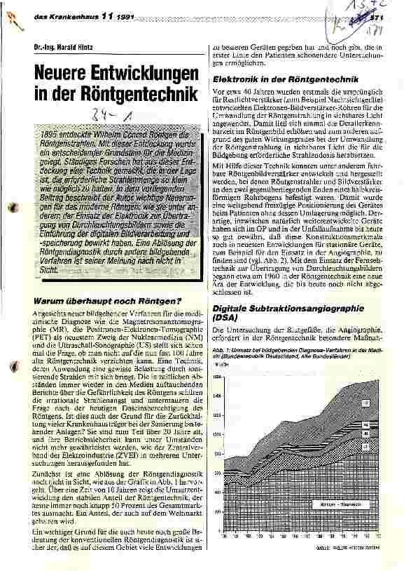 Vorschauseite 1: Neuere Entwicklung in der Röntgentechnik