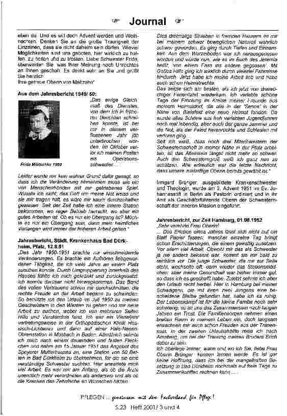 Vorschauseite 5: Zeitzeugin: Schwester Frida Militschke