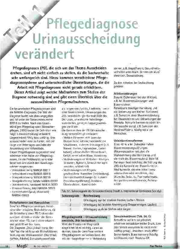 Vorschauseite 1: Pflegediagnose Urinausscheidung verändert Teil1