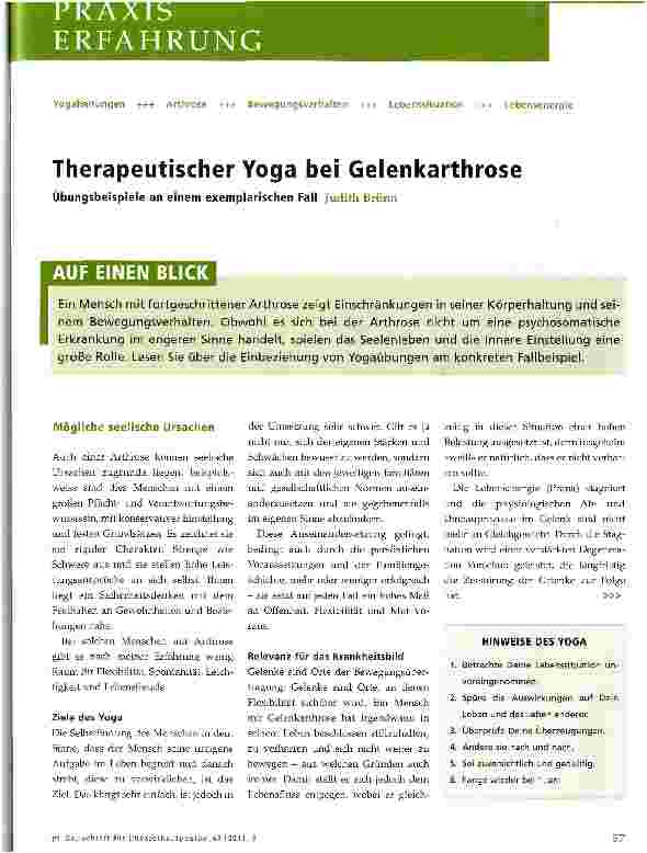 Vorschauseite 1: Therapeutischer Yoga bei Gelenkarthrose