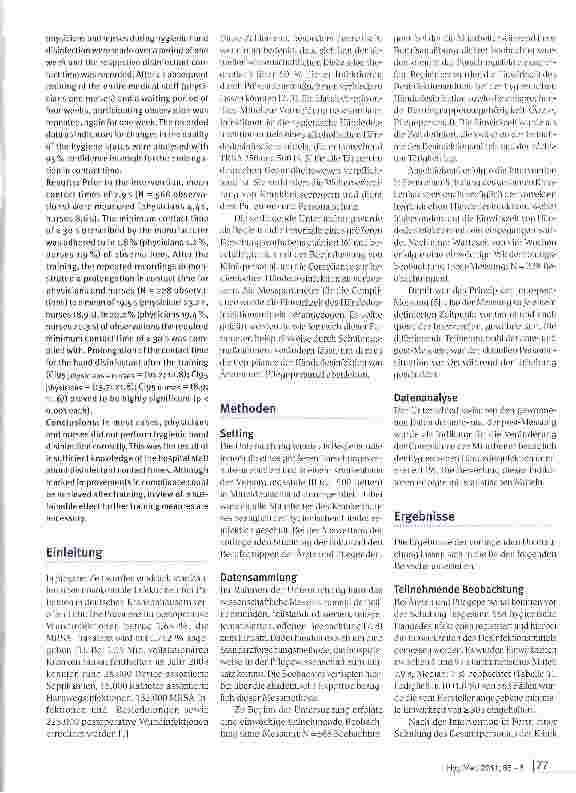 Vorschauseite 2: Untersuchung zur Verbesserung der Compliance bezüglich der hygienischen Händedesinfektion