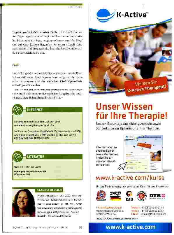 Vorschauseite 5: Benigner paroxysmaler Lagerungsschwindel (BPLS)