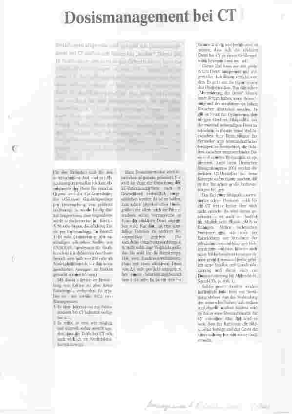 Vorschauseite 1: Dosismanagement bei CT