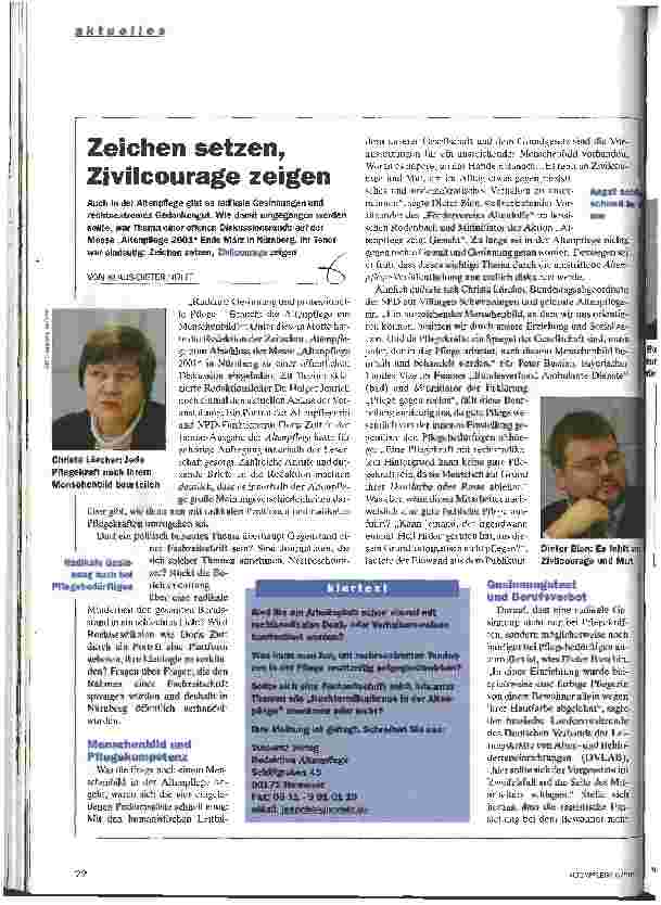 Vorschauseite 1: Zeichen setzen, Zivilcourage zeigen