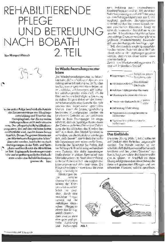 Vorschauseite 1: Rehabilitierende Pflege und Betreuung nach Bobath - 2.Teil