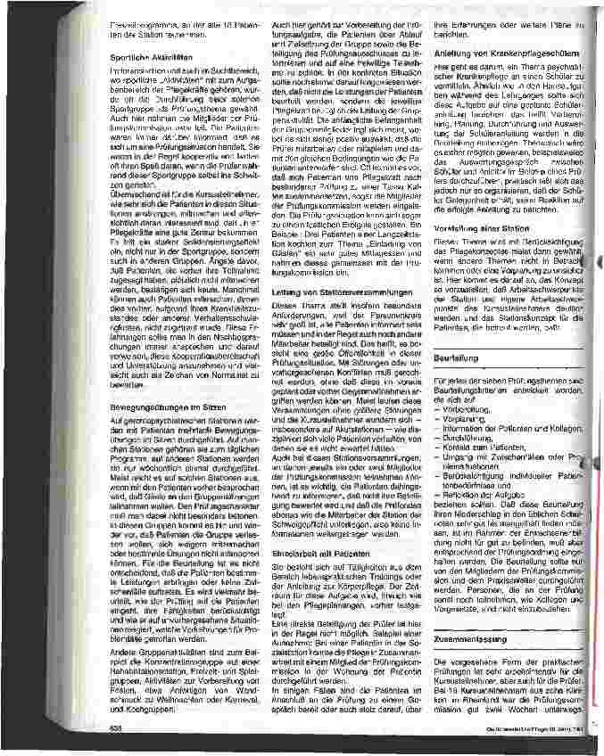 Vorschauseite 2: Durchführung der praktischen Prüfung im Rahmen der Weiterbildung zur Fachpflegekraft Psychiatrie