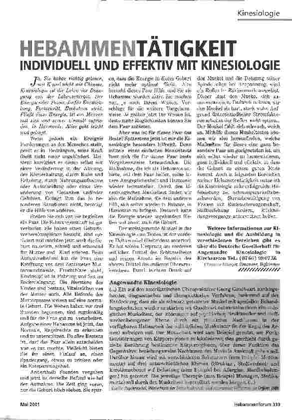Vorschauseite 1: HEBAMMENTÄTIGKEITINDIVIDUELL UND EFFEKTIV MIT KINESIOLOGIE