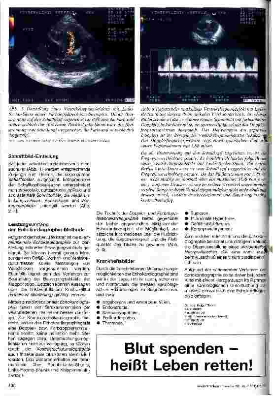 Vorschauseite 2: Echokardiographie Ihr Stellenwert in der kardiologischen Diagnostik