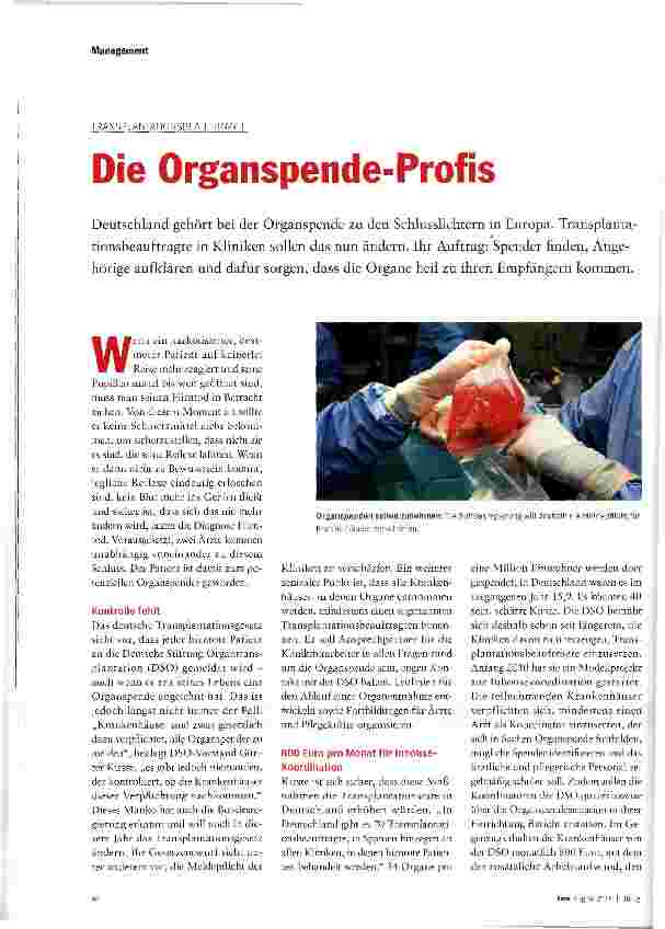 Vorschauseite 1: Die Organspende-Profis
