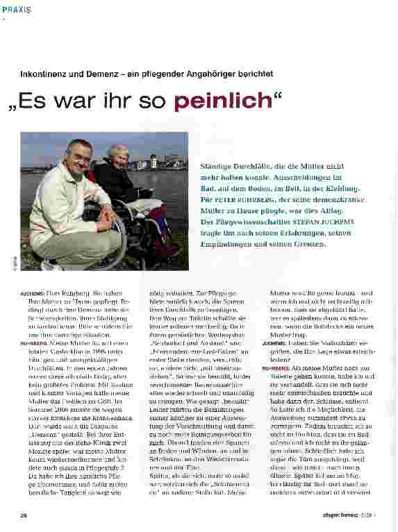 Vorschauseite 1: Inkontinenz und Demenz - ein pflegender Angehöriger berichtet „Es war ihr so peinlich