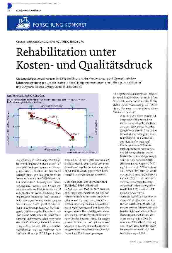 Vorschauseite 1: Rehabilitation unter Kostenund Qualitätsdruck