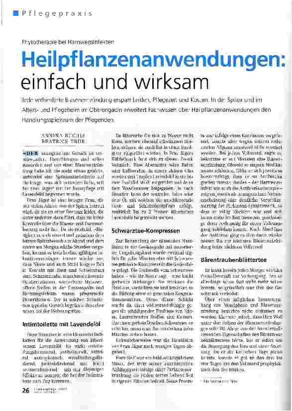 Vorschauseite 1: Phytotherapie bei HarnwegsinfektenHeilpflanzenanwendungen einfach und wirksam
