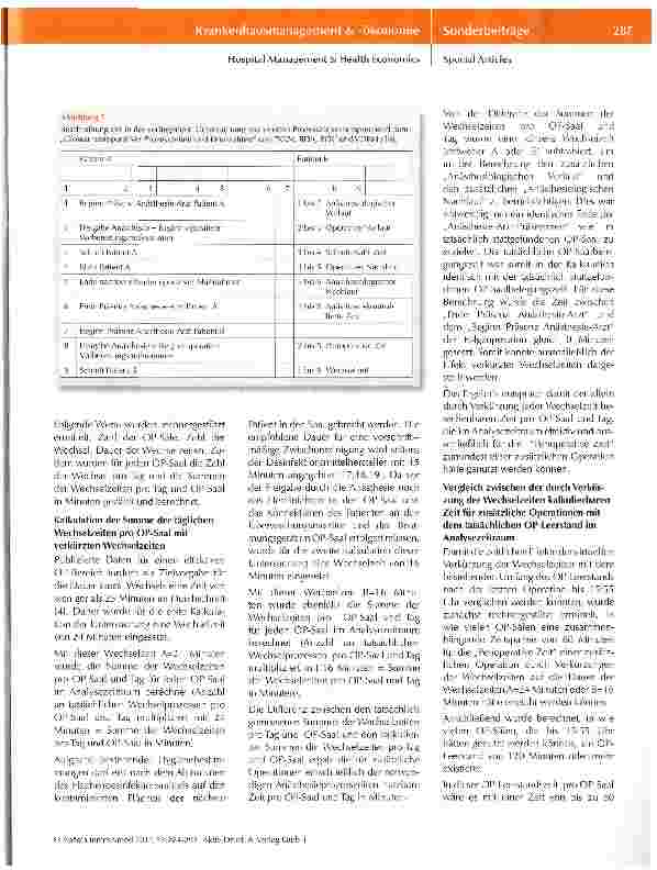 Vorschauseite 3: Mehr Operationen pro Tag durch kürzere Wechselzeiten: Fakt oder Fiktion?