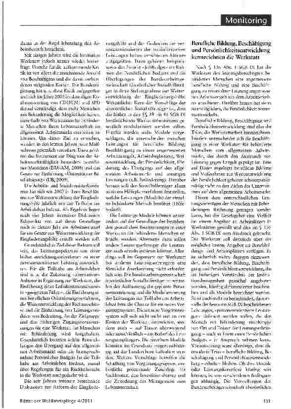Vorschauseite 2: Teilhabeziel Arbeit