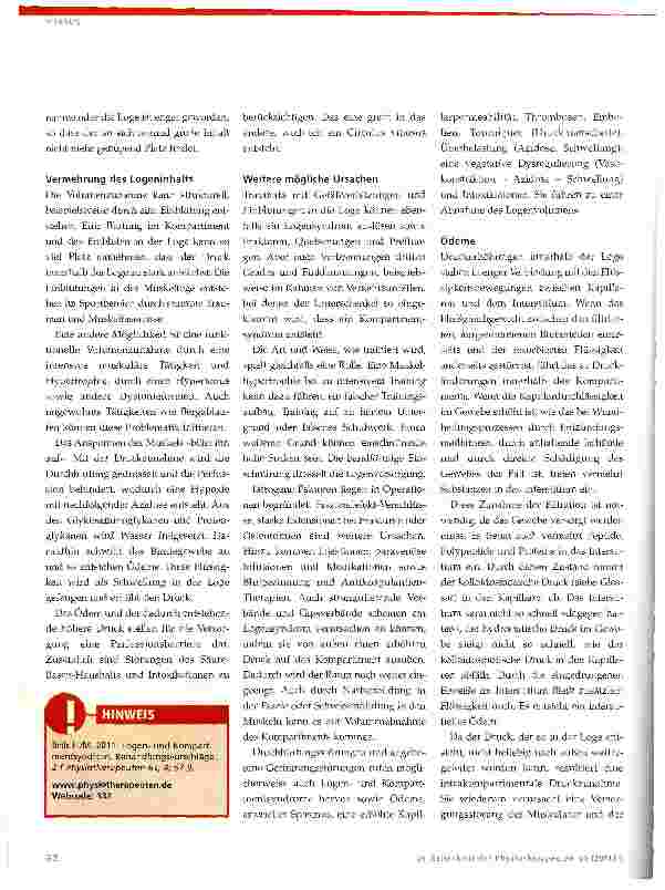 Vorschauseite 2: Logenund Kompartmentsyndrome