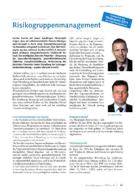 Vorschauseite 1: Risikogruppenmanagement