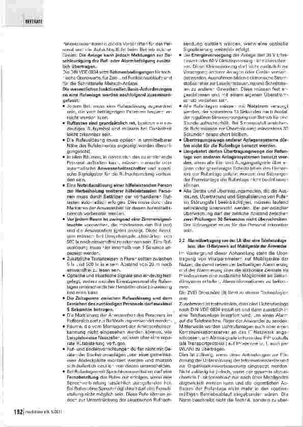 Vorschauseite 5: Alarmrufweiterschaltung aus Patienten-Überwachungsanlagen Teil 1: Lichtrufanlagen