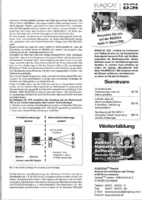 Vorschauseite 6: Alarmrufweiterschaltung aus Patienten-Überwachungsanlagen Teil 1: Lichtrufanlagen