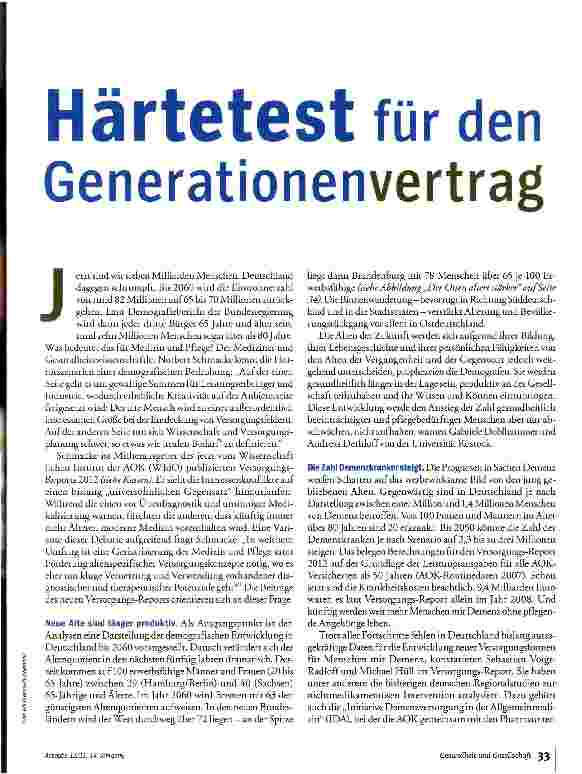Vorschauseite 2: Härtetest für den Generationenvertrag