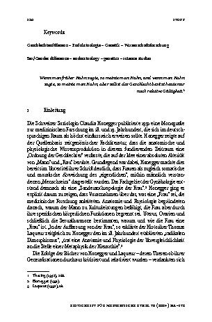 Vorschauseite 2: Medizin und Geschlecht. Eine Geschichte mit relativer Gültigkeit.