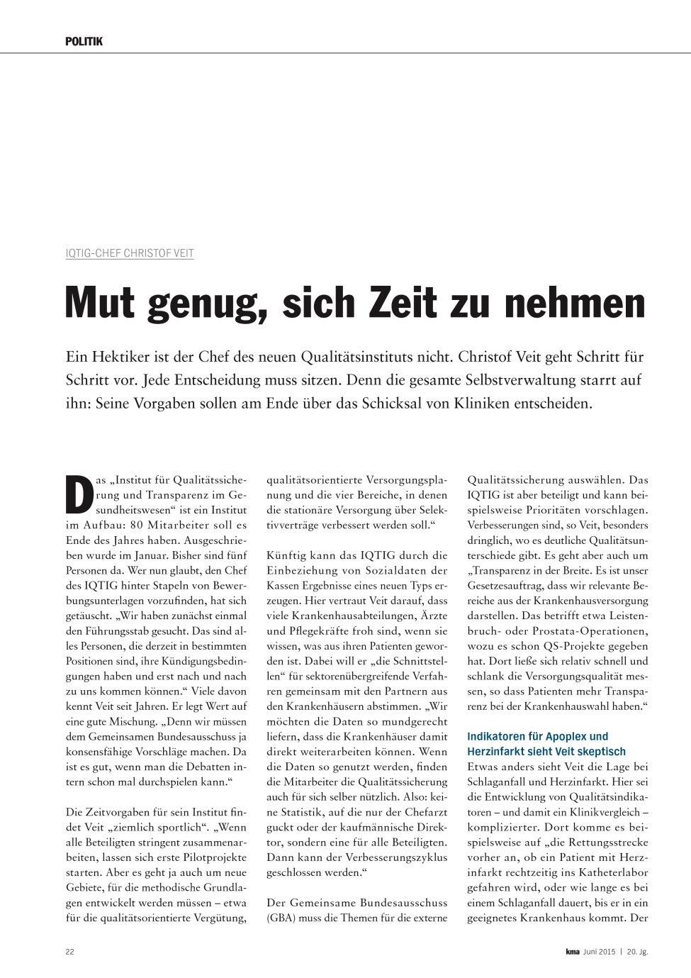 Vorschauseite 1: Mut genug, sich Zeit zu nehmen