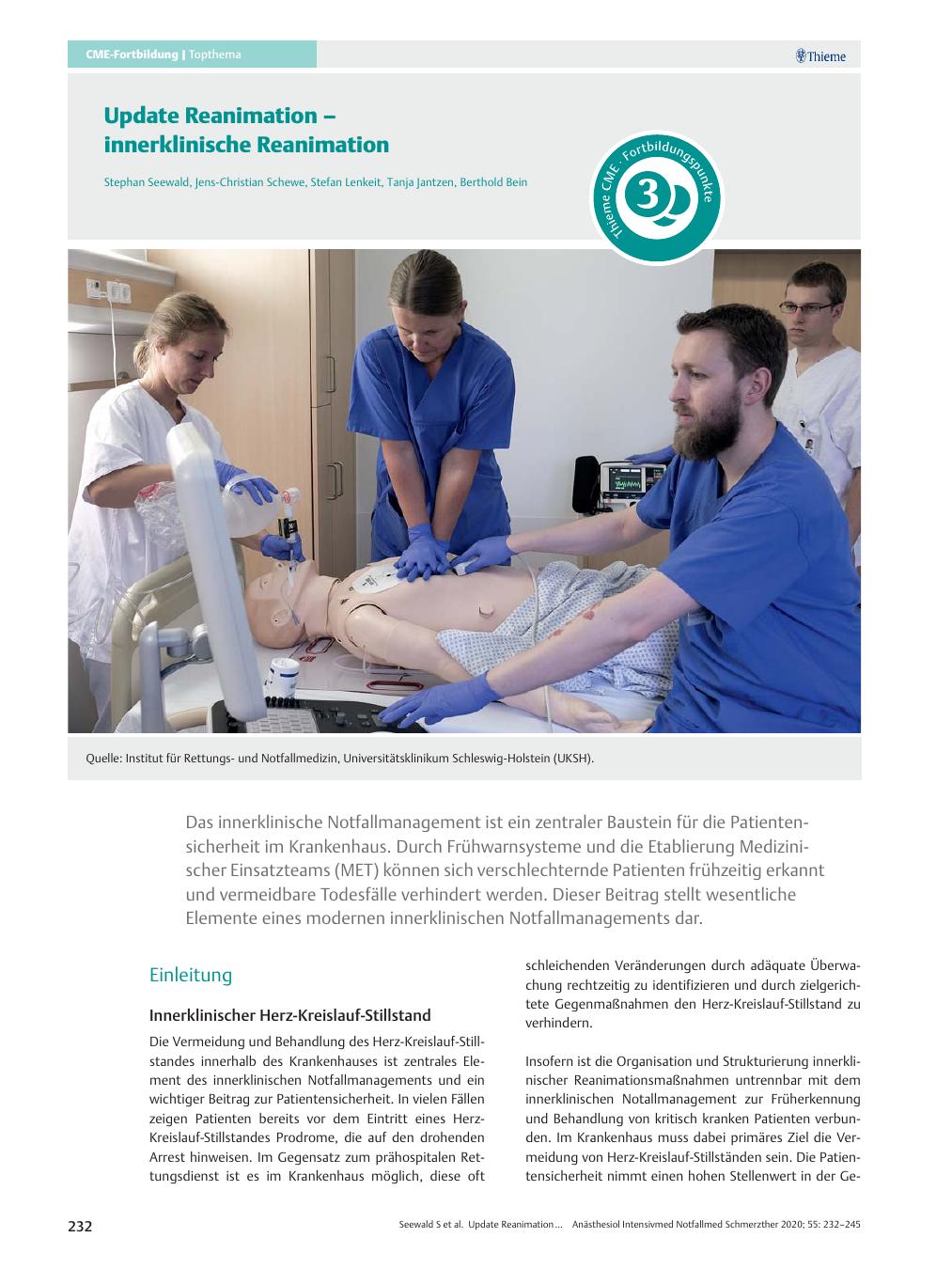 Vorschauseite 1: Update Reanimation – innerklinische Reanimation
