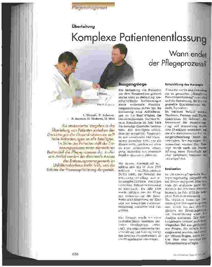 Vorschauseite 1: Komplexe Patientenentlassung Wann endet der Pflegeprozess?