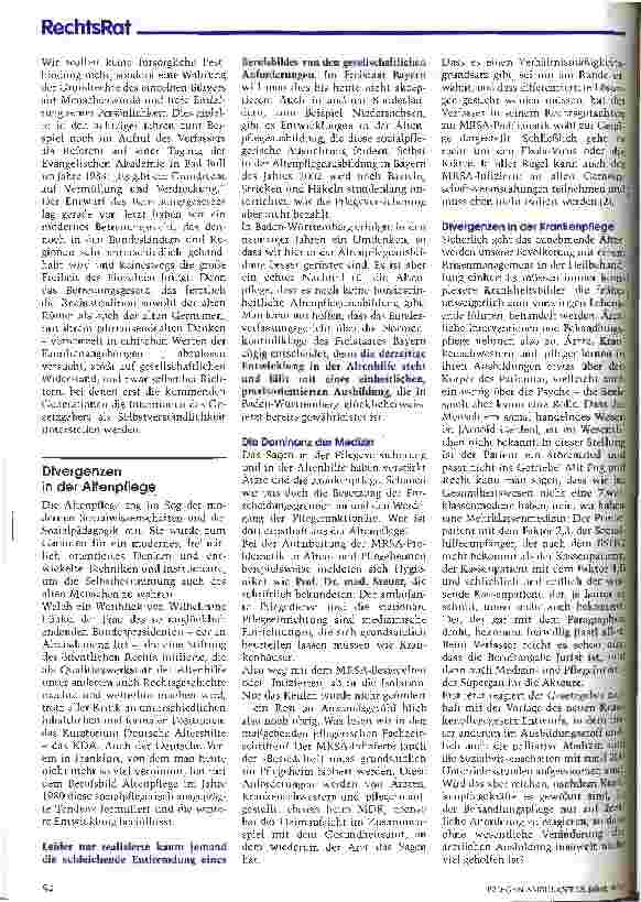 Vorschauseite 2: (Über-)Reglementierung der Altenpflege Bewohnerund Kundenrechte, Teil 1