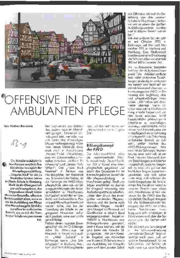 Vorschauseite 1: Offensive in der ambulanten Pflege