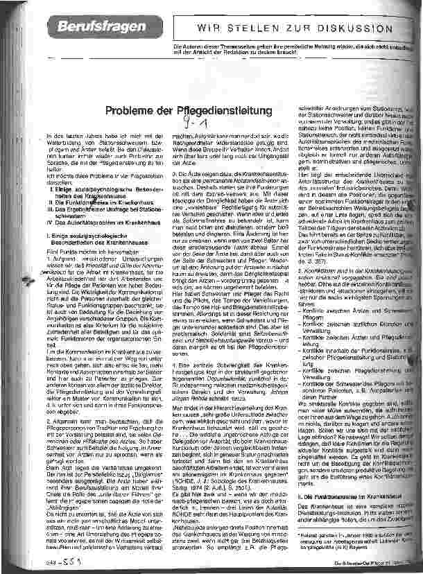 Vorschauseite 1: Probleme der Pflegedienstleitung