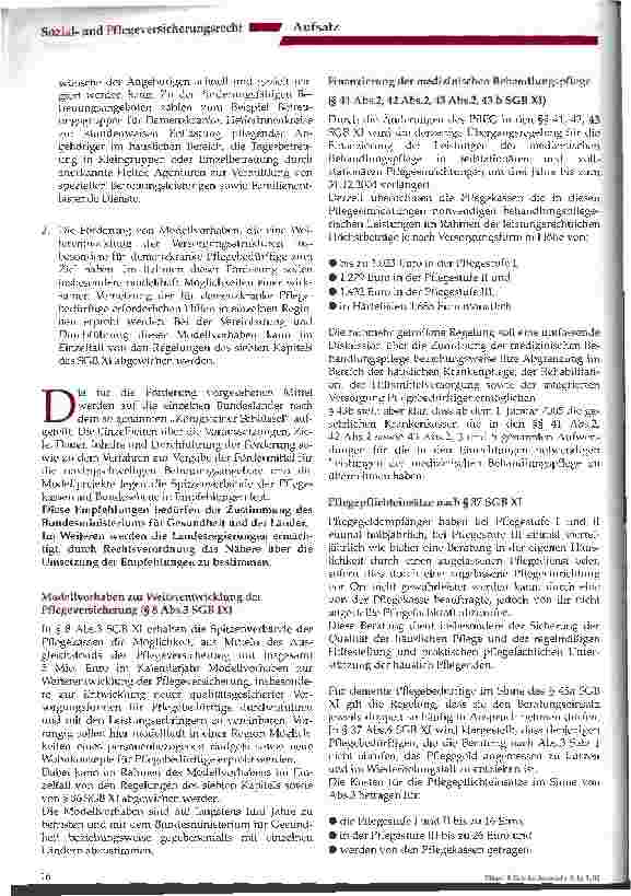 Vorschauseite 3: Die Novellierung des SGB XI durch das Pflegeleistungs-Ergänzungsgesetz (PflEG)