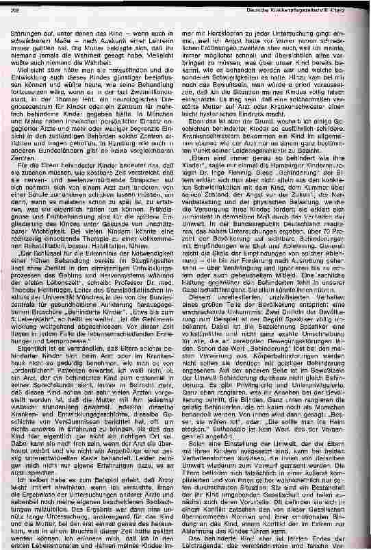 Vorschauseite 2: Das behinderte Kind in der Gesellschaft - aus der Sicht der Eltern