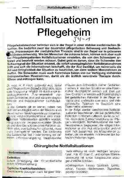 Vorschauseite 1: Notfallsituationen im Pflegeheim