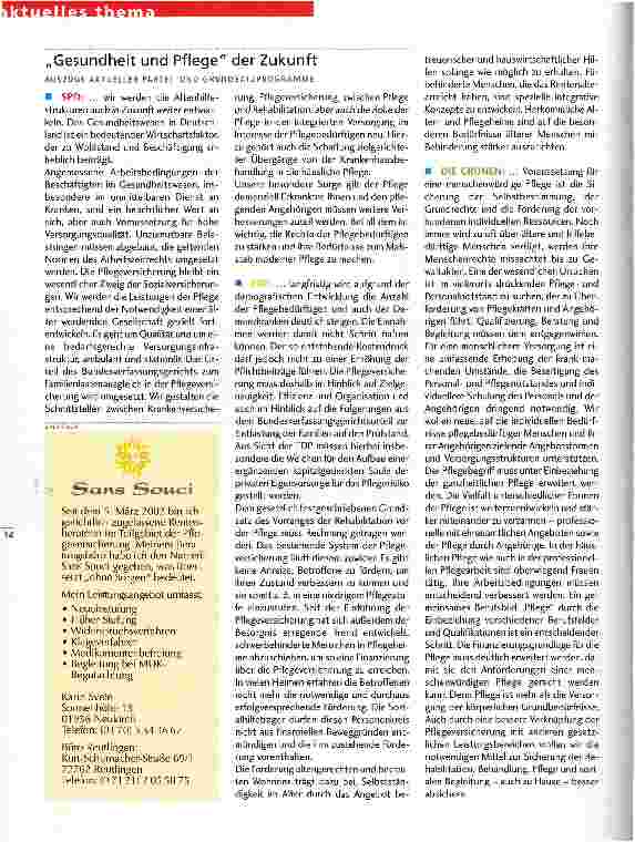 Vorschauseite 3: Ist die Altenpflege ein Wahlkampfthema? Das bpa magazin sprach mit Kanzler-Kandidat Dr. Edmund Stoiber