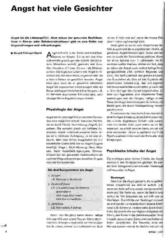 Vorschauseite 1: Angst hat viele Gesichter