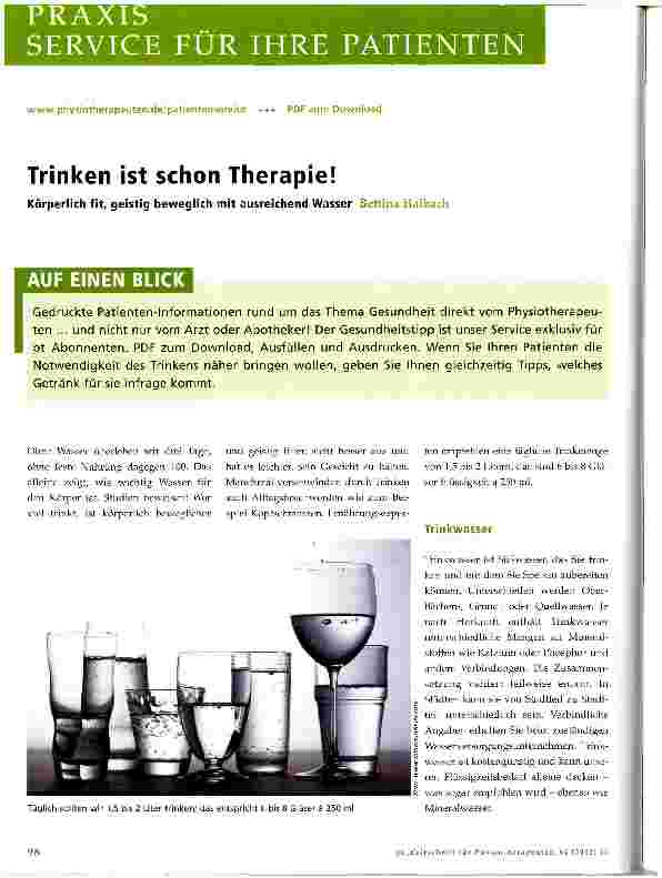 Vorschauseite 1: Trinken ist schon Therapie!