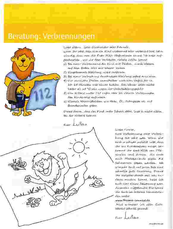 Vorschauseite 1: Beratung: Verbrennungen
