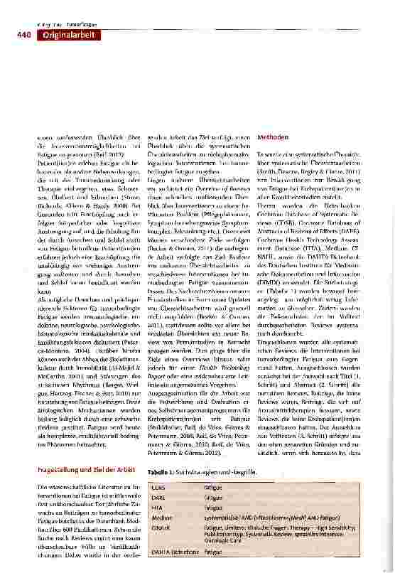 Vorschauseite 2: Was hilft wirklich bei tumorbedingter Fatigue? Ein Überblick über systematische Übersichtsarbeiten
