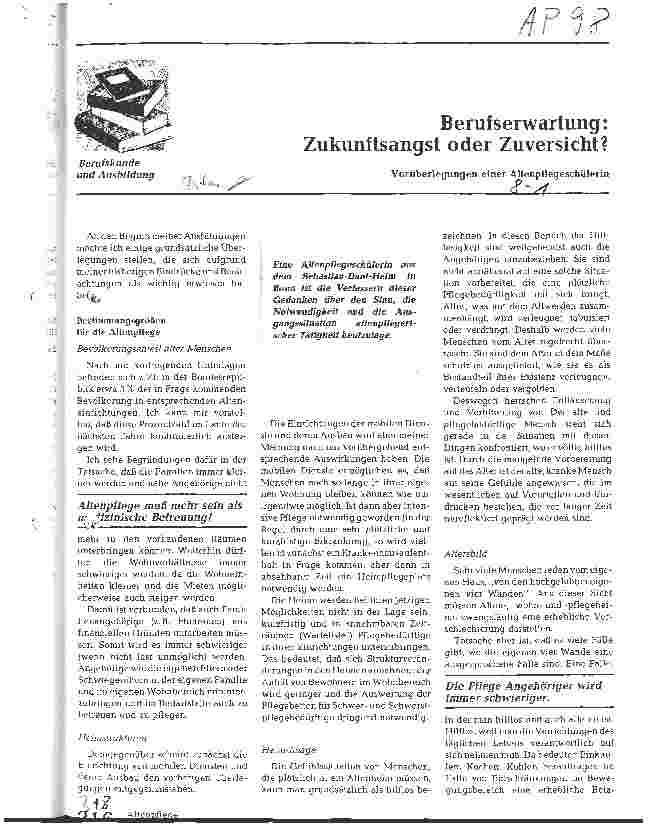Vorschauseite 1: Berufserwartung: Zukunftsangst oder Zuversicht?