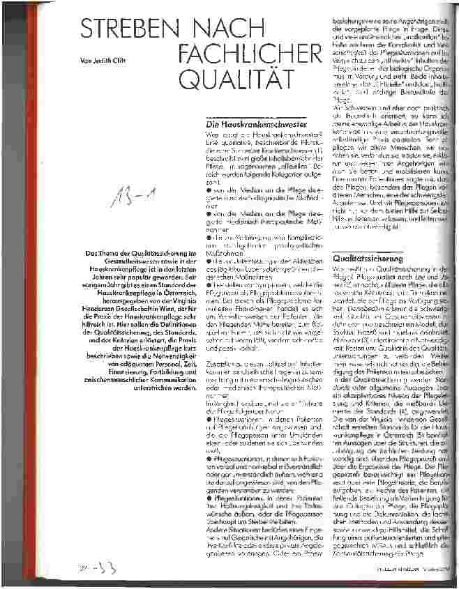 Vorschauseite 1: Streben nach fachlicher Qualität