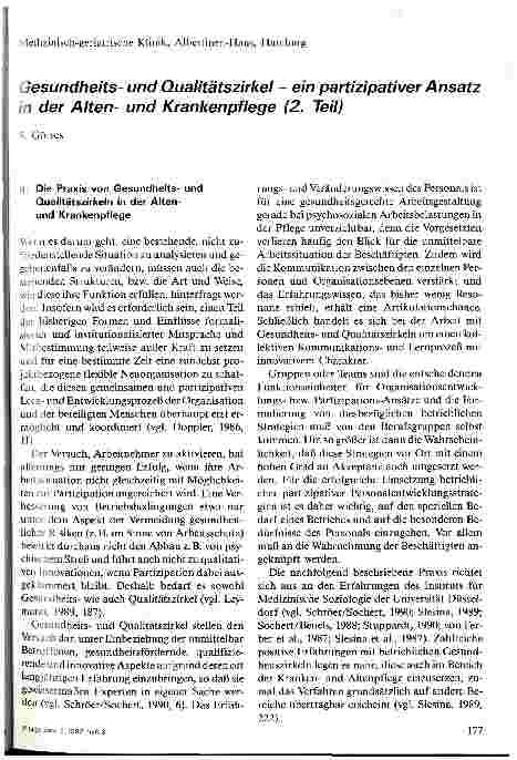 Vorschauseite 1: Gesundheitsund Qualitätszirkel - ein partizipativer Ansatz in der Altenund Krankenpflege - Teil 2